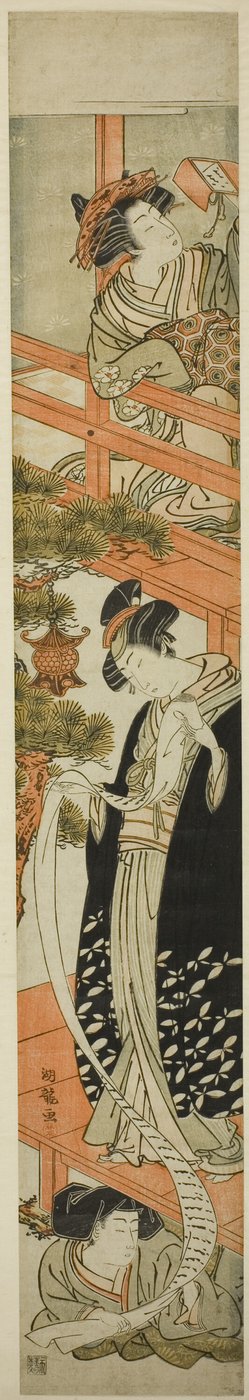 Parodie der Briefleseszene in Chushingura von Isoda Koryusai