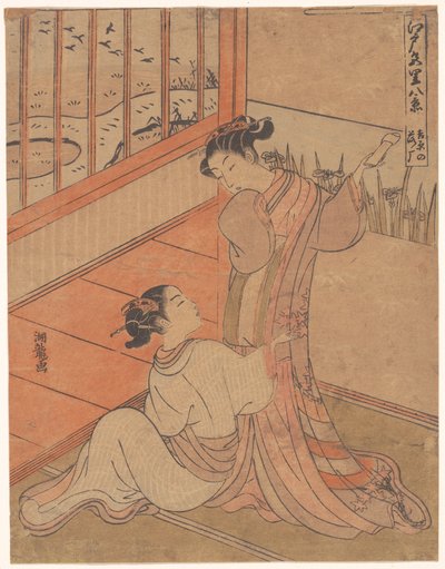 Das Herabfliegen der Wildgänse in Yoshiwara von Isoda Koryusai
