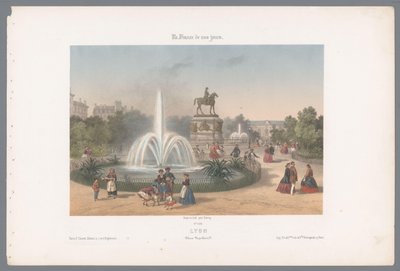 Blick auf den Place Napoléon in Lyon (Das heutige Frankreich, Serie) von Isodore Laurent Deroy