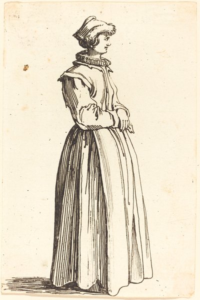 Junge Frau im Profil, nach rechts blickend von Israel Henriet after Jacques Callot