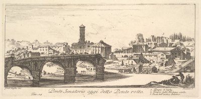 Senatorische Brücke, heute Ponte Rotto (Zerbrochene Brücke), ca. 1748 (Gravur) von Israël Silvestre
