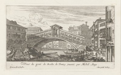 Blick auf die Rialtobrücke und den Canal Grande, Venedig von Israël Silvestre