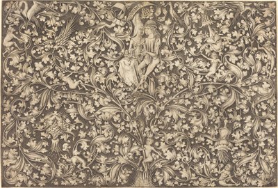 Ornamenttafel mit zwei Liebenden, ca. 1490-1500 von Israhel van Meckenem
