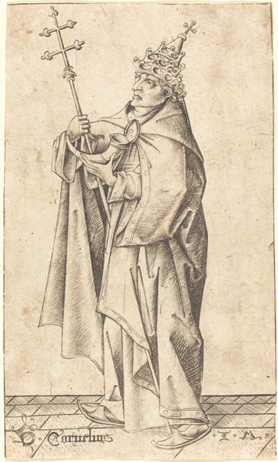 Heiliger Cornelius, ca. 1470 von Israhel van Meckenem