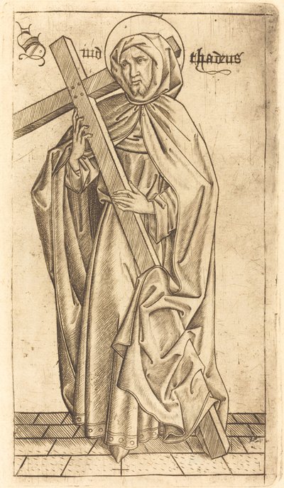 Heiliger Judas Thaddäus oder Heiliger Simon, ca. 1470-1480 von Israhel van Meckenem