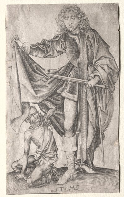 St. Martin teilt seinen Mantel mit einem Bettler von Israhel van Meckenem