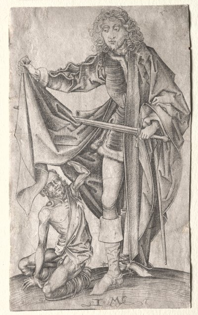 St. Martin teilt seinen Mantel für einen Bettler von Israhel van Meckenem