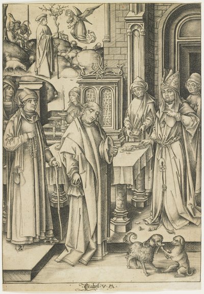 Hohepriester verweigert Joachims Opfer, ca. 1490-1500 von Israhel van Meckenem the younger