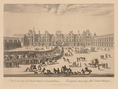 Vue de la Cour du Cheval-Blanc de Fontainebleau von Israël Silvestre