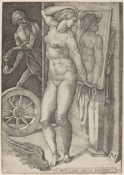 Allegorie der Eitelkeit (Der Tod überrascht eine Frau) von Italian 16th Century
