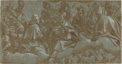 Heilige auf Wolken von Italian 16th Century