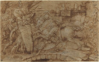 Horatius Cocles verteidigt Rom von Italian 16th Century or Master of the Victoria and Albert Diableries