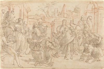 Joseph und seine Brüder in Ägypten [verso] von Italian 17th Century