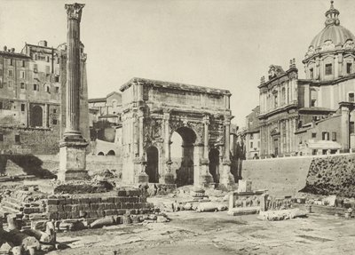 Forum Romanum, Septimius-Severus-Bogen mit der Phokas-Säule von Italian Photographer