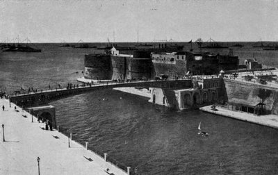 Taranto, Geschlossene Drehbrücke, Die vereinten Seestreitkräfte mit großer Flaggenparade im großen Meer von Italian Photographer