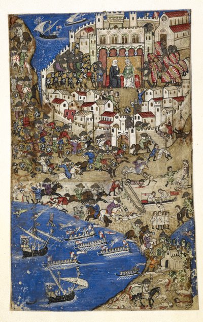 Eroberung von Tripolis in Syrien durch den Sultan von Ägypten im Jahr 1288, aus Abhandlung über die Laster von Italian School