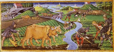 Landwirtschaft zu Beginn des 15. Jahrhunderts. Biblioteca Ricciardiana, Florenz von Italian School