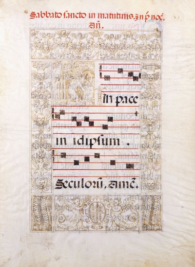 Christus an den Toren der Hölle, das Banner der Auferstehung tragend und Seelen rettend, Adam und Eva dahinter, ca. 1550 von Italian School