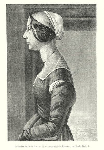 Porträt der Simonetta, Sammlung Palais Pitti (Stich) von Italian School