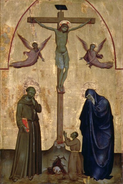 Kreuzigung mit St. Franziskus von Assisi und einem Stifter von Italian School