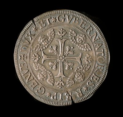 Währung der Republik Genua: ECU breit in Silber. Durchmesser 61 mm. 1693. Vorderseite. Genua Musei di Strada Nuova (inv, M7135) von Italian School