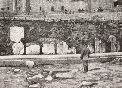 Dekoratives Halbkreis im Forum Romanum, Rom, Italien von Italian School