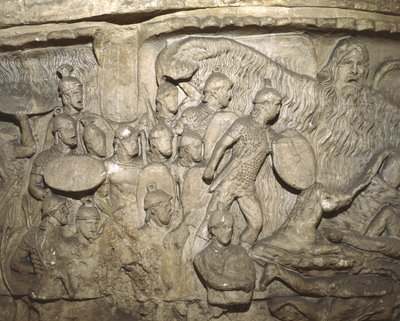 Detail eines Abgusses der Säule des Marcus Aurelius, das Wunder des Regens darstellend von Italian School