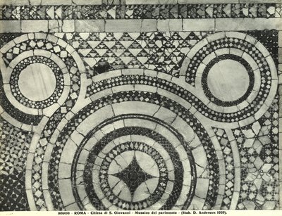 Detail des Cosmatesque-Bodens der Basilika San Giovanni in Laterano, Rom (Mosaik) von Italian School