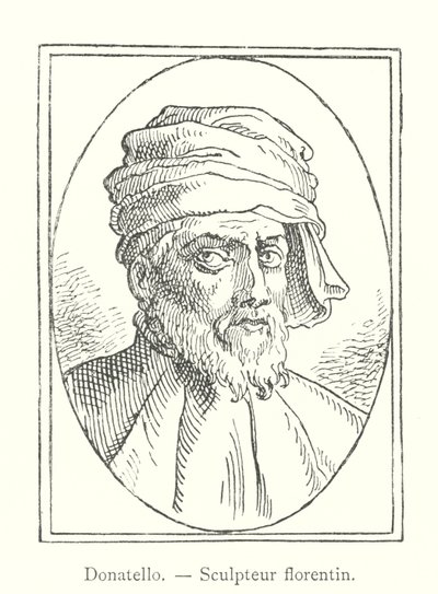 Donatello, Florentiner Bildhauer (Stich) von Italian School