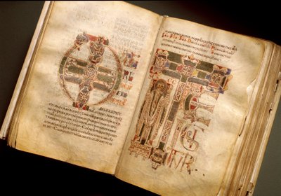 Doppelseite eines liturgischen Manuskripts aus dem 11. Jahrhundert. (Ms.B 8, folii 170v. 171r.) Aus Sant