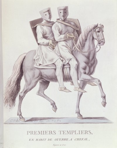 Frühe berittene Tempelritter in Kampfausrüstung, 1783 von Italian School