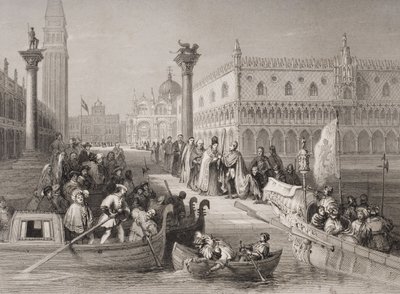 Einschiffung des Dogen, Venedig, graviert von Challis von Italian School
