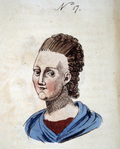 Figur Nummer 17, die das Gesicht einer Frau darstellt in „Il Lavater portatile: o Sia compendio dell