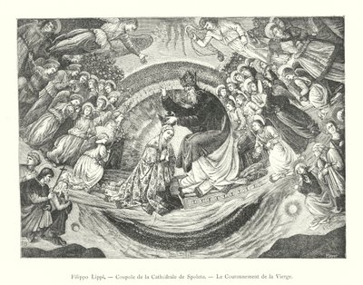 Filippo Lippi, Kuppel der Kathedrale von Spoleto, Die Krönung der Jungfrau (Stich) von Italian School