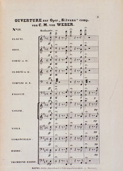 Erste Seite der Ouvertüre zur Oper 