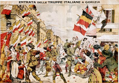 Erster Weltkrieg (1914-1918). Die Eroberung von Gorizia durch italienische Truppen. 1918. von Italian School