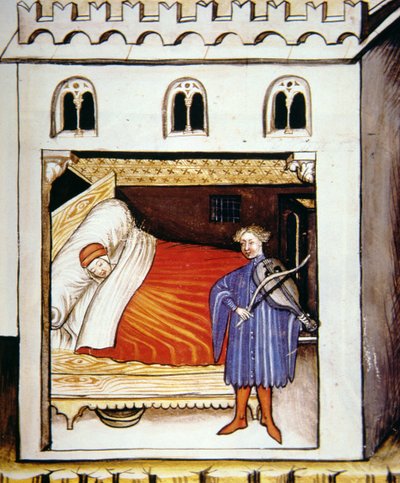 Schlaf, Illustration aus Tacuinum Sanitatis Codex Vindobonensis von Italian School