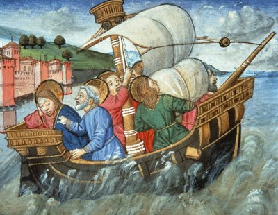 Fol.49v Sturm im Tiberianischen Meer von Italian School