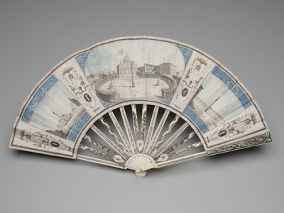 Faltfächer mit Ansichten der Denkmäler von Rom, ca. 1780er-1790er von Italian School