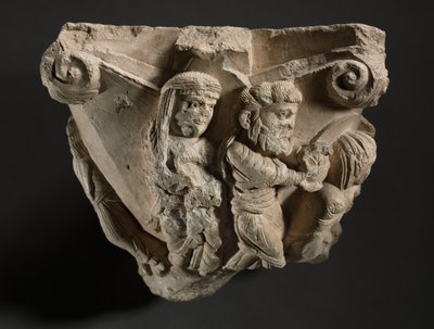 Fragment eines Kapitells mit Szenen aus Marias Kindheit, Werkstatt der Kathedrale von Monopoli, frühe 1100er Jahre von Italian School