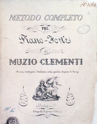 Frontispiz des Lehrbuchs, Komplette Methode für das Klavier von Muzio Clementi von Italian School