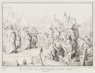 Giovanni Micheli kehrt nach der Niederlage der Bulgaren nach Konstantinopel zurück von Italian School