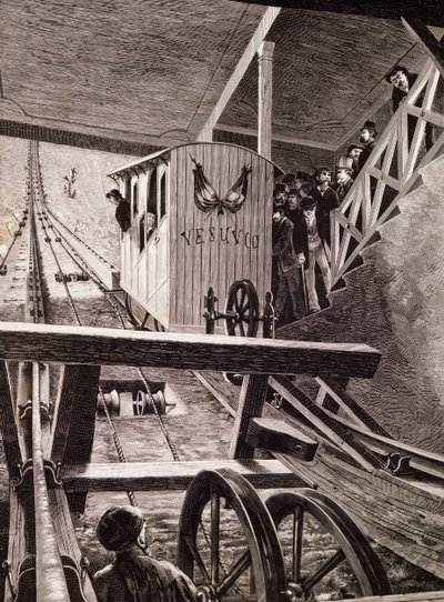 Einweihung der Standseilbahn am Vesuv, Neapel von Italian School
