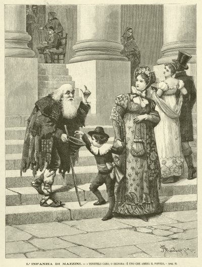 Die Kindheit von Mazzini, "Tenetelo Caro, o Signora, e Uno Che Amera il Popolo" von Italian School