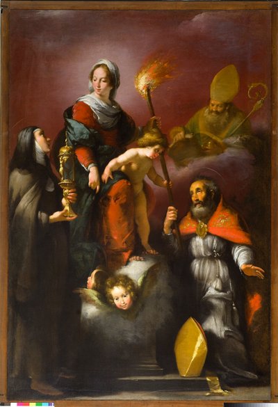 Madonna mit Kind und den Heiligen Klara, Ambrosius und Erasmus, ca. 1625 von Italian School