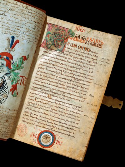 Manuskript „De Bello Gallico, Kommentare zum Gallischen Krieg“ von Julius Caesar (100-44 v. Chr.) von Italian School