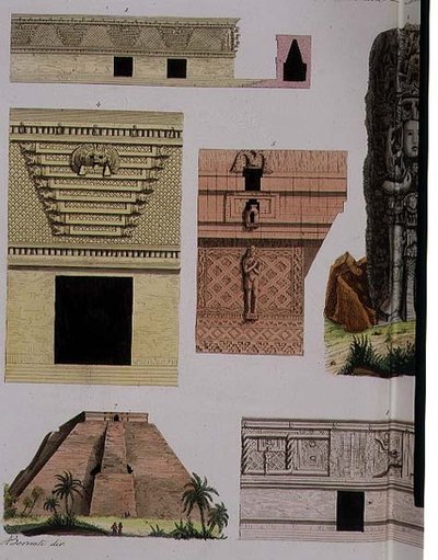 Mexikanische Altertümer, architektonische Details von Tafel 48 aus 