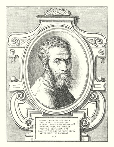 Michael Angelus Bonarota Tuscorum Flos Delibatus Duarum Artium Pulcherrimaru Humanae Vitae Vicariarum Picturae Statuariae Que Suo Penitus Saeculq Extinctaru Alter Inventor Faciebat von Italian School