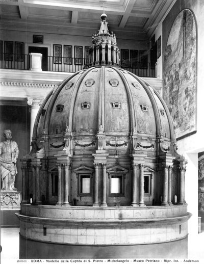Modell der Kuppel von St. Peter, entworfen von Michelangelo (1475-1564) und gebaut von Giacomo della Porta (ca. 1533-1602) in 1588-90 von Italian School