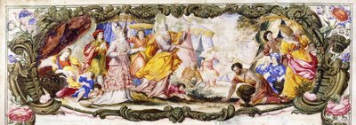 Moses, Aaron und die Kinder Israels in der Wüste sammeln Manna, ca. 1600-1630 von Italian School